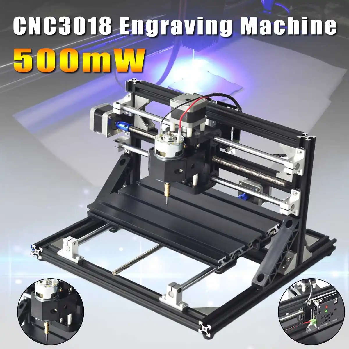 

CNC3018 CNC Engraving Machine Laser Engraving Pcb Pvc Milling Machine Wood Router Cnc 3018 With 500 mw Laser Head Grbl Control
