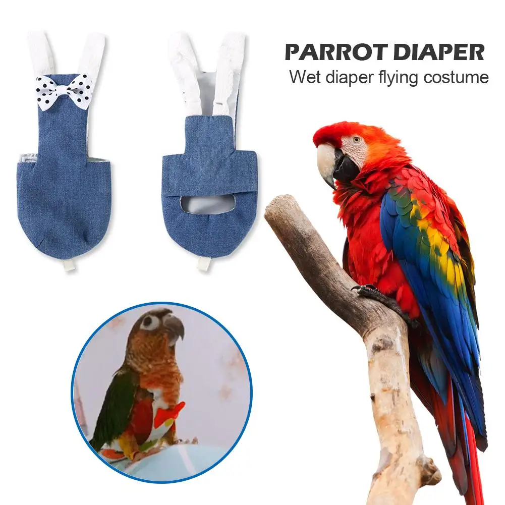 

Bird Parrot Diaper Cute Flight Suit Nappy Clothes Hand-made Soft Bird Pants For Green Cheek Conure Parakeet Cockatiels Pigeons