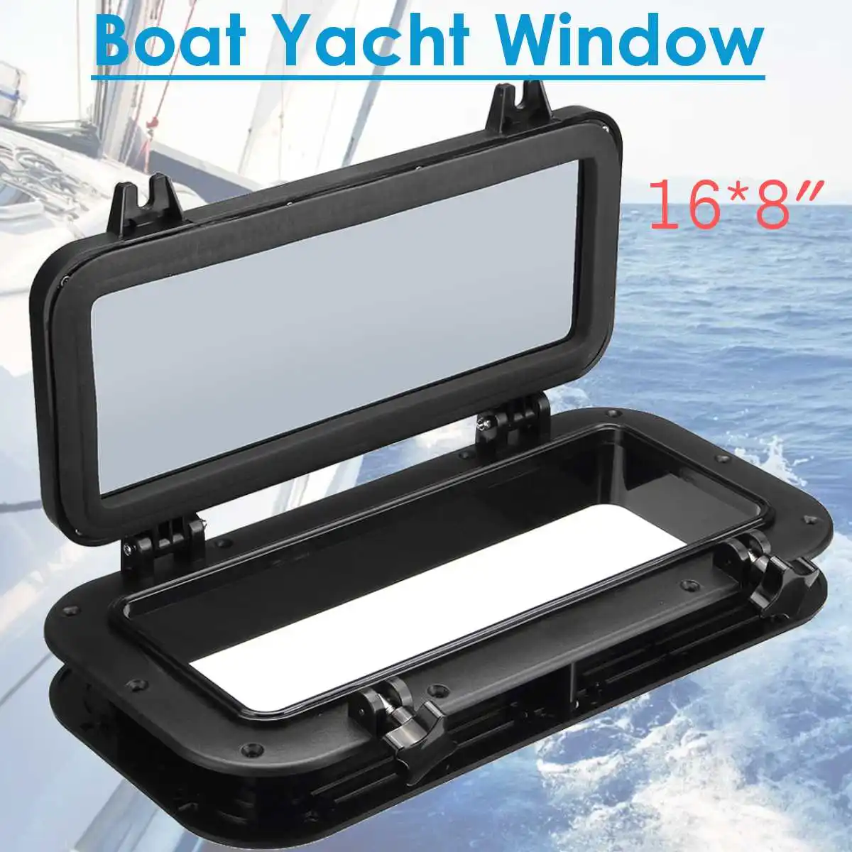 

Black Rectangular Boat Ship Yacht Car Replacement Porthole Waterproof Rubber Seal Skylight Cover RV Window Parts 40x20cm