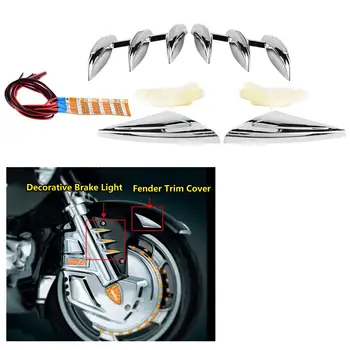 

Motorcycle ABS Front Fender Trim Cover and Decorative Brake Yellow Light Universal for Honda Goldwing GL1800 2001-2017 NEW