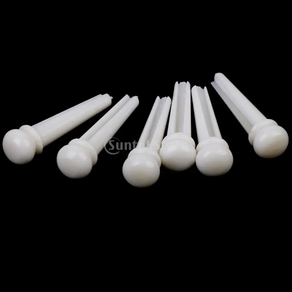 

New Arrivals 2015 Cattle Bone Endpin Bridge End Pin for Acoustic Guitar 6pcs White
