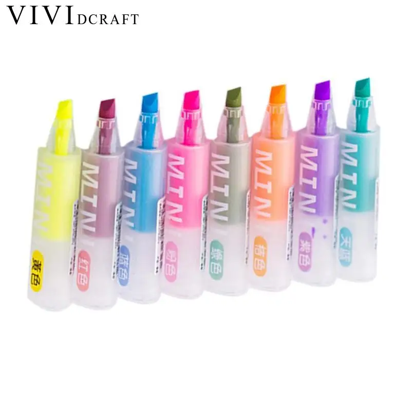 

8Pcs/set Colorful Fluorescent Marker Pen Highlighters Set Mini Waterproof Pen Car Tyre Tire Tread Cd Metal Permanent Marker Pen