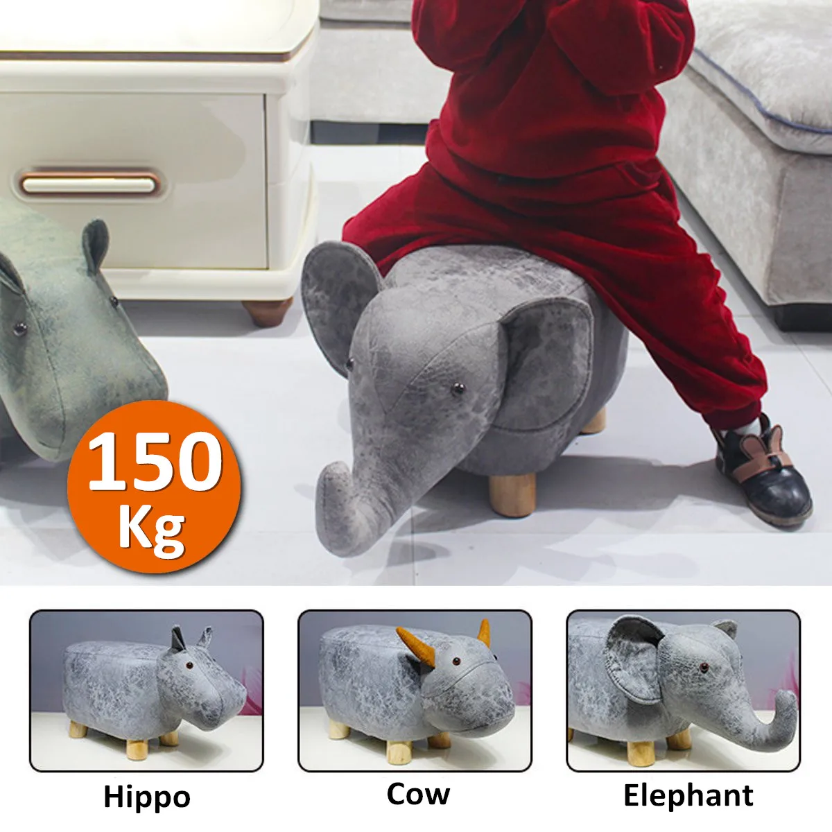 

Animal Shape Footstools Ottomans Shoes Sofa Padded Cushion Pouffe Stools Rest Seat Home Kids Bedroom Furniture 50x28x24cm Decor