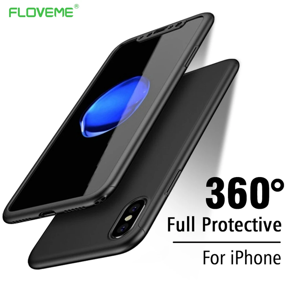 FLOVEME Case For iPhone 7 XR XS Max X 5 5s SE 6 6s 8 Plus Samsung S7 Edge S8 Plus Luxury 360