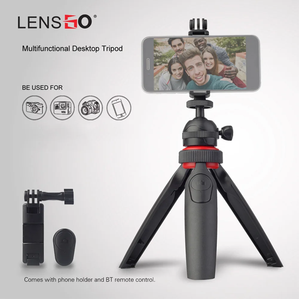 Настольный мини штатив LENSGO L322 с держателем телефона для камеры DSLR/ILDC GoPro BT пульт