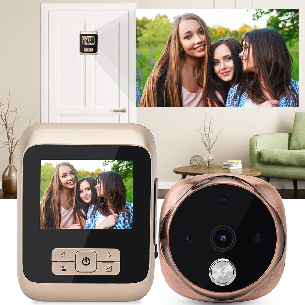 

3 inch HD Smart Electronic Cat Eye Monitor Doorbell Photo Video 170 degrees Viewing Angle Long Standby Doorbell Camera