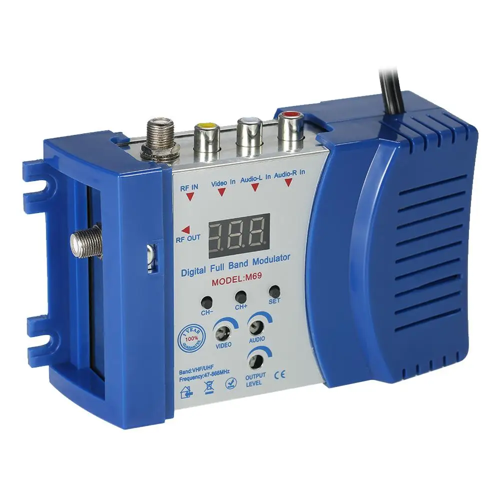

New 3W Auto RF Modulator Compact RF Modulator Audio Video TV Converter RHF UHF Signal Amplifier AC 230V/110V