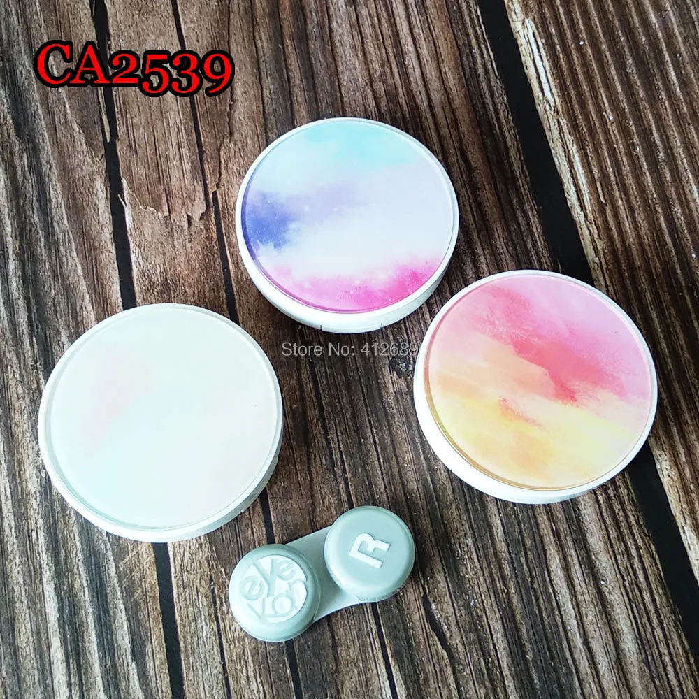 

CA2539 eyekan simple round candy colorful contact lens case
