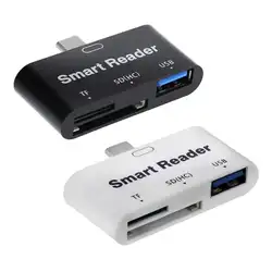 Mini 3 в 1 Тип-C Порты и разъёмы USB3.0 OTG SD/TF Extender смарт-карт ридер адаптер