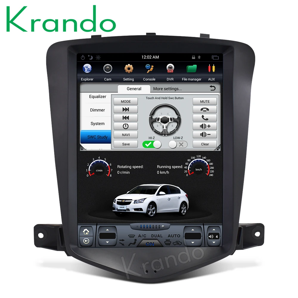Discount Krando Android 8.1 9.7" Tesla Vertical screen car audio radio system GPS for Chevrolet Cruze 2009-2014 navigation player BT 4