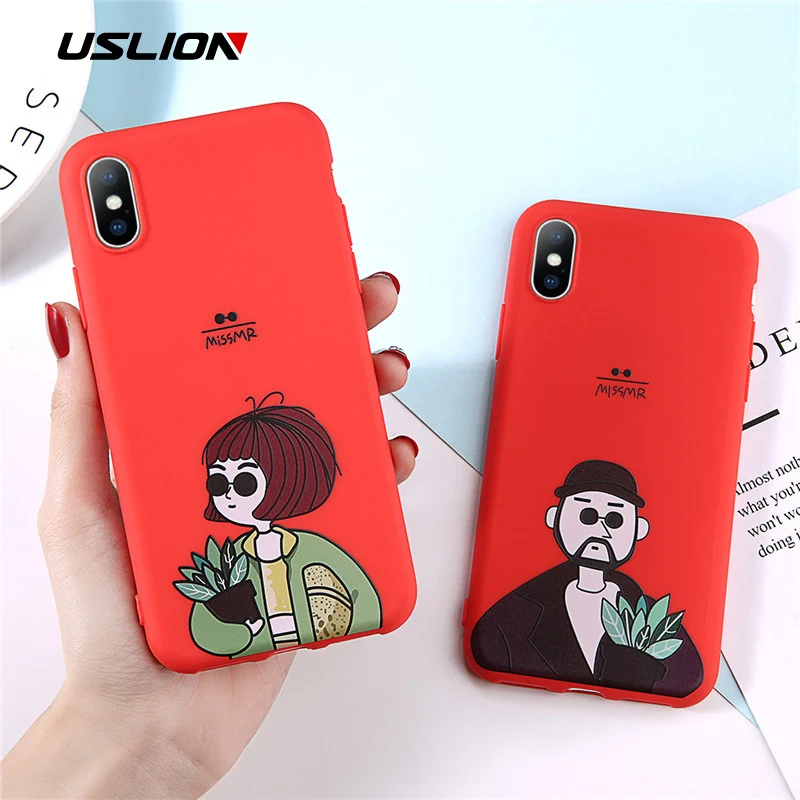 Чехол для телефона USLION Leon Uncle Girl для iPhone 11, 7, 8 Plus, X, XR, XS, Max, классный мультяшный чехол s для iPhone 6, 6S Plus, мягкий силиконовый чехол