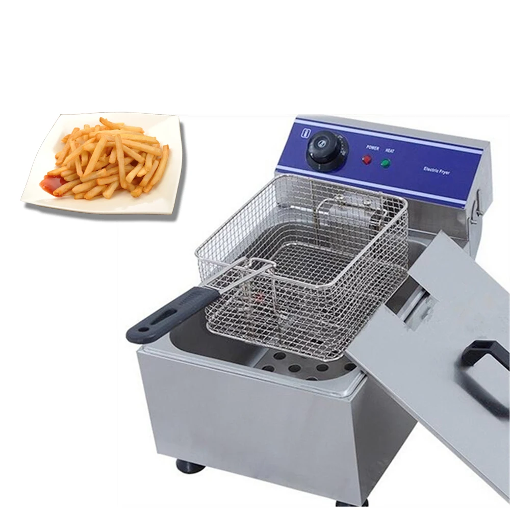 

Commercial french fries Electric Deep Fat Fryer Single Tank Frying Pan Stainless Steel Chips Chicken Deep Fryer Frying Machine