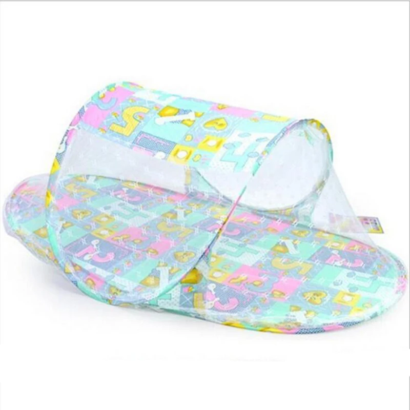 

2016Amazing Summer Baby Infants Insect Netting Portable Baby Bed Crib Folding Mosquito Net Infant Cushion Mattress