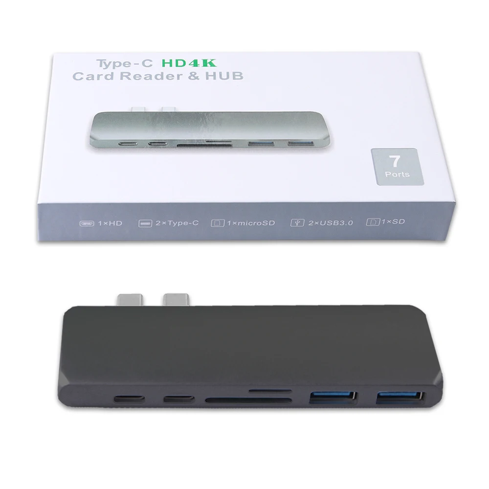 USB Type C концентратор для 4K HDMI адаптер Thunderbolt 3 двойной 1 TF SD PD кардридер нового MacBook Pro