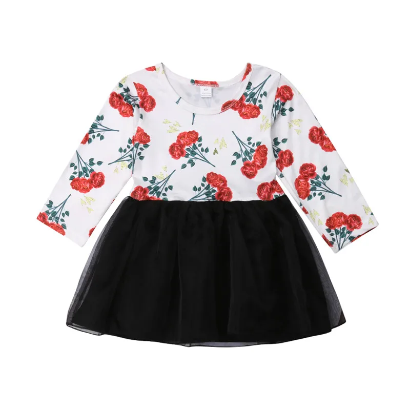 1 5Y Toddler Kids Baby Girl Dress Fashion Long Sleeve Floral Printed ...