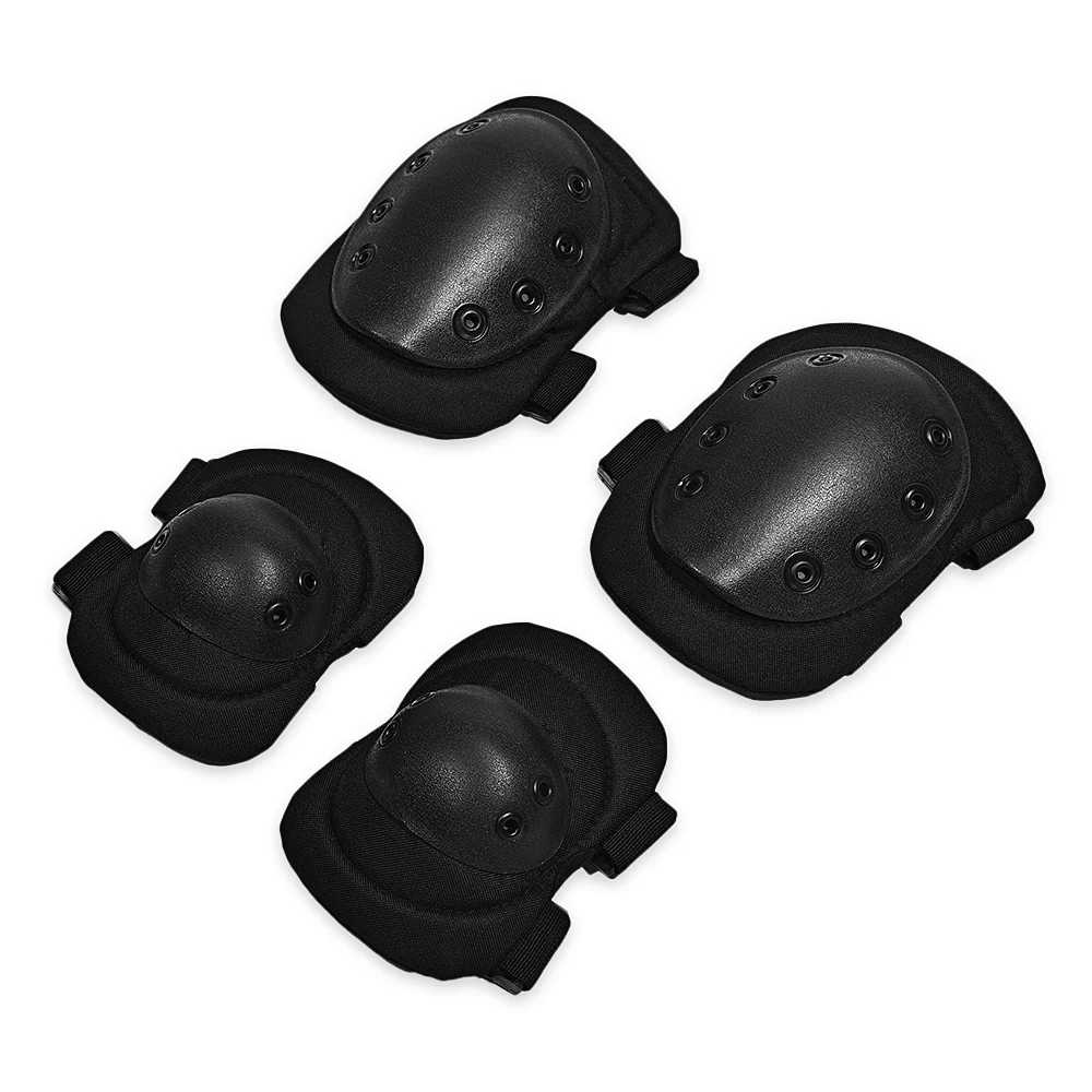 

Gameit 4pcs Elbow Guard Kneepad Tactical Protective Gear Excellent Shock Absorption Adjustable Straps Elbow Guard Kneepad
