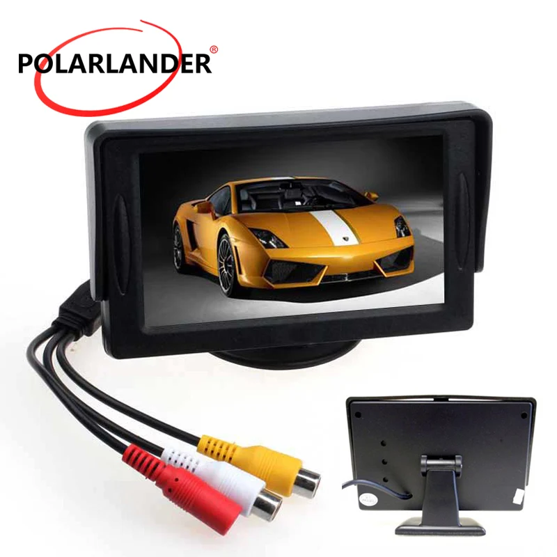 4.3 Inch color TFT LCD Screen 2 Channel Video Input Car Monitor Support