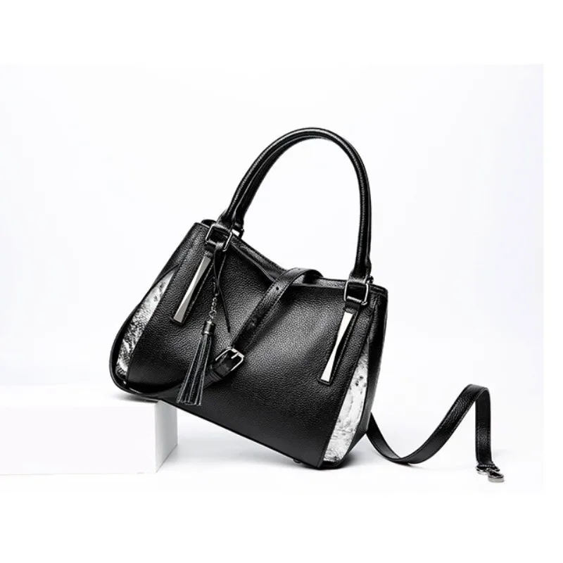 

Kajie Natural Genuine Leather Luxury Handbags Ladies Tote Bags For Women Designer Black Messenger Crossbody Hobo Shoulder Bag