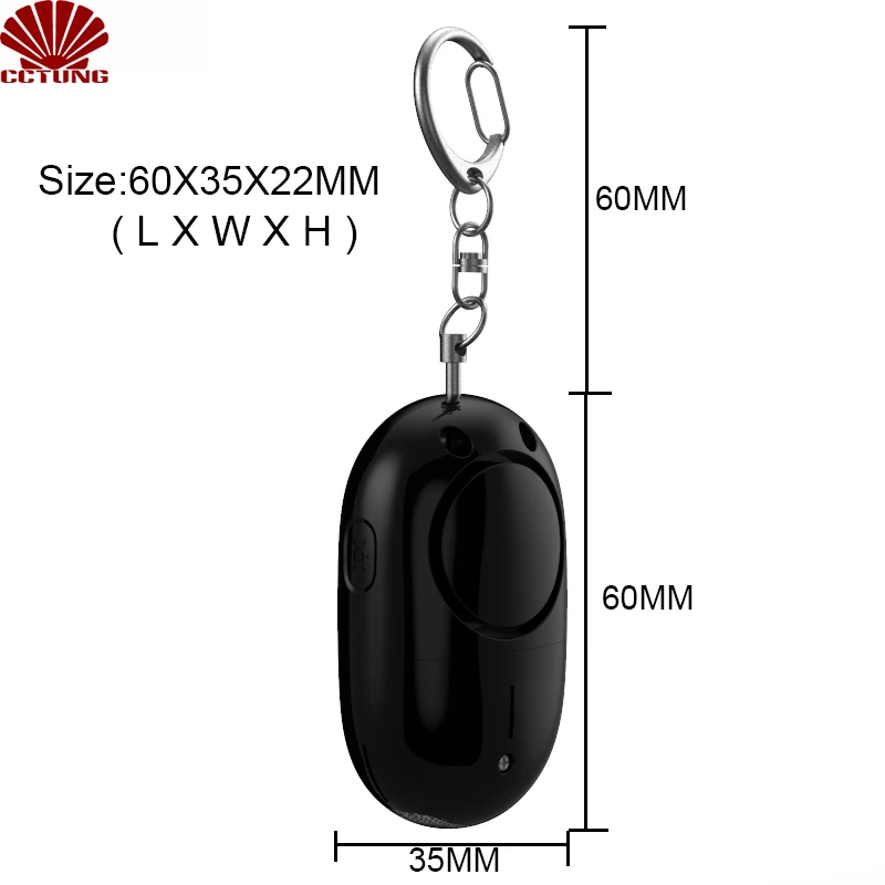 130db Personal Safe Sound Alarm Keychain with SOS Emergency LED Light & Self Defense to Keep Powerful Safety Property Assurance