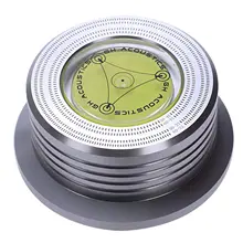 Universal 50/60Hz Lp Vinyl Record Audio Disc Turntable Stabilizer Clamp Aluminum Weight Clamp With Test Speed Bubble(Silver)
