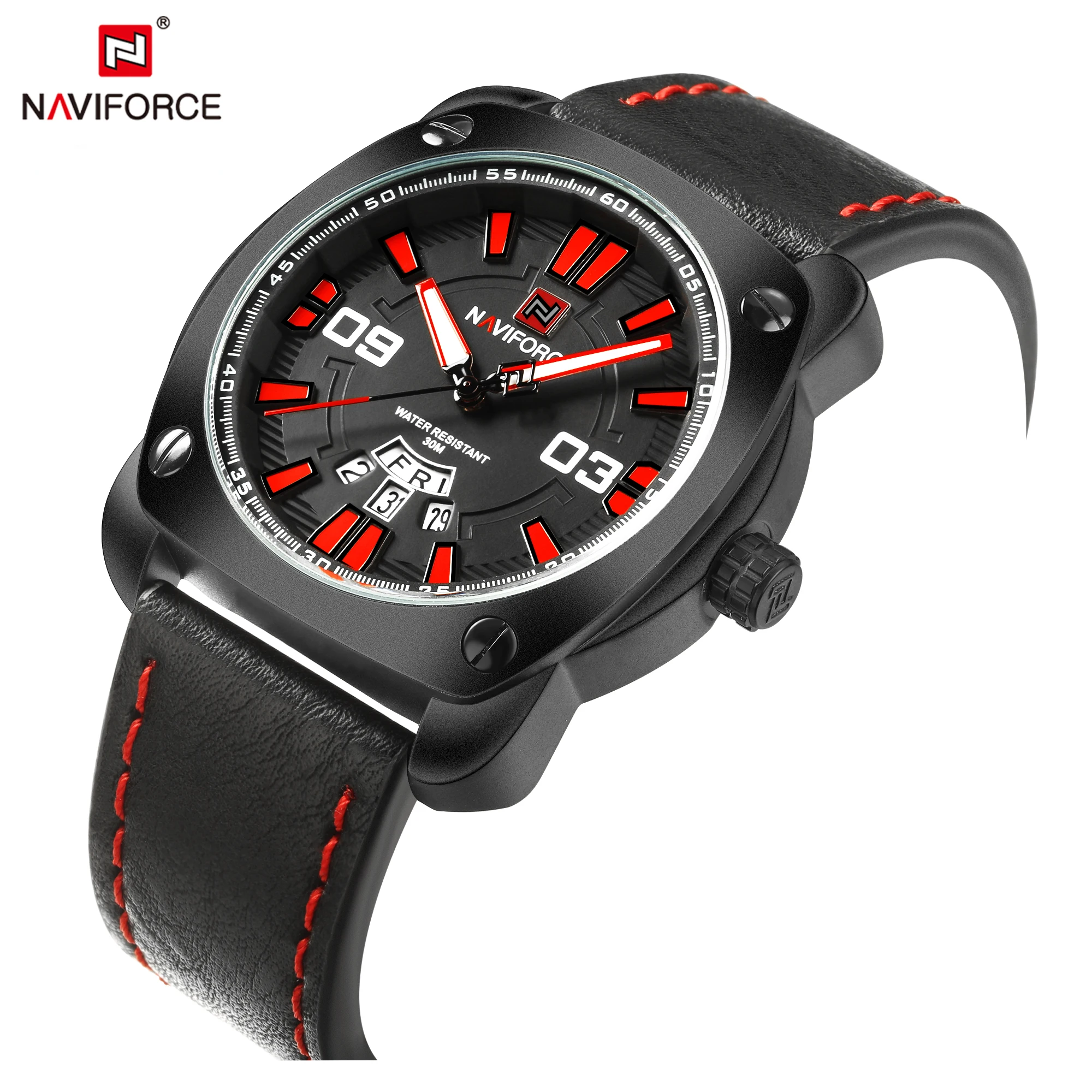 NAVIFORCE мужские часы Топ люксовый бренд спортивные водонепроницаемые кварцевые