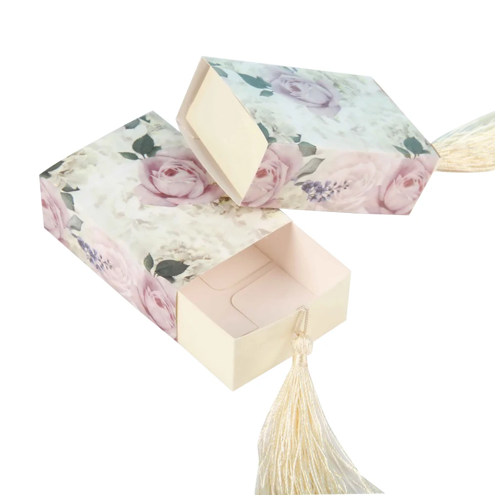 

50pcs/pack Candy Box Floral Drawer Design Craft Paper Sweet Box Favor Box Git Box for Birthday Baby Shower Wedding