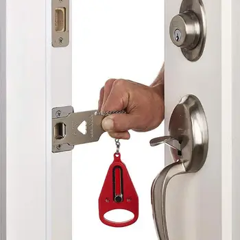 

Portable Door Lock Stainless Steel Safety Lock Travel Latch hotel School Door Lock