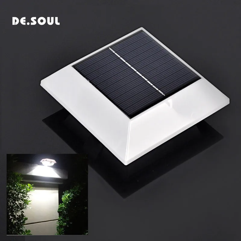 

DE.SOUL LED Solar Power Garden Gutter Security Lamps Outdoor Light For Garden Fence Shed Walkways Waterproof Wall Lamps