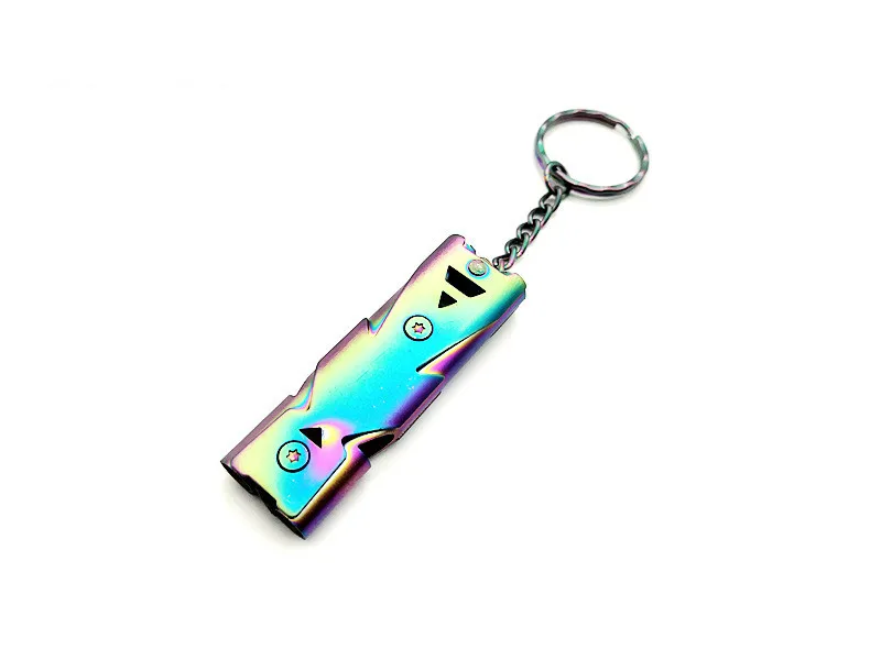 جديد مزدوج الأنابيب عالية ديسيبل الفولاذ المقاوم للصدأ في الهواء الطلق الطوارئ صفارة إنقاذ المفاتيح التشجيع صافرة