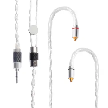 

OKCSC 7N 4 Cores Freeze MMCX Earphone Upgrade Cables 3.5mm Audio Plug HiFi OCC Single Crystal Copper Silver Plated for SHURE