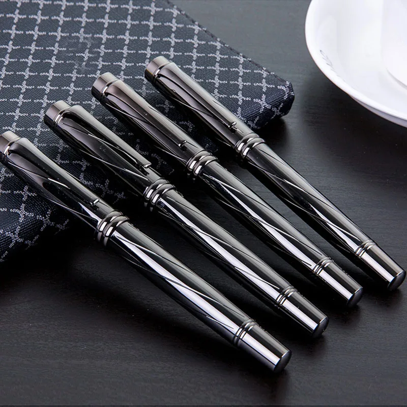 

Luxury Silver Plating Ink Fountain Pen Nib High Quality 0.5MM Stationery Calligraphy Art Fountain Pen Signature Ballpoint Pen