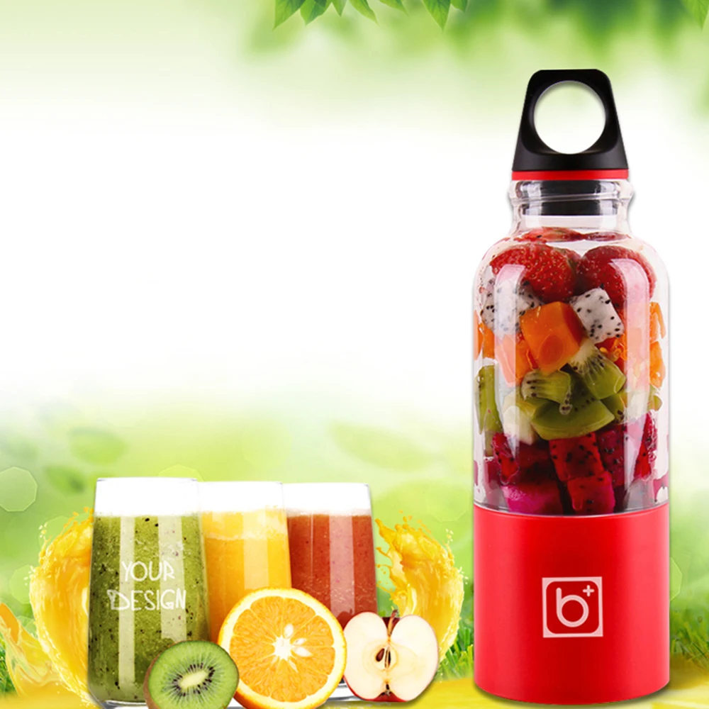500ml Electric Juicer Cup Portable Travel USB Rechargeable Vegetables