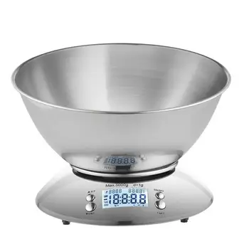 

Adeeing Stainless Steel Alarm Clock Function Electronic Scale with Bowl for Kitchen Baking Tool