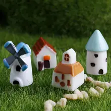 8 шт. полимерные миниатюры мини замки кабины ветряные мельницы церкви аквариум Декор микро пейзажи украшения ремесла