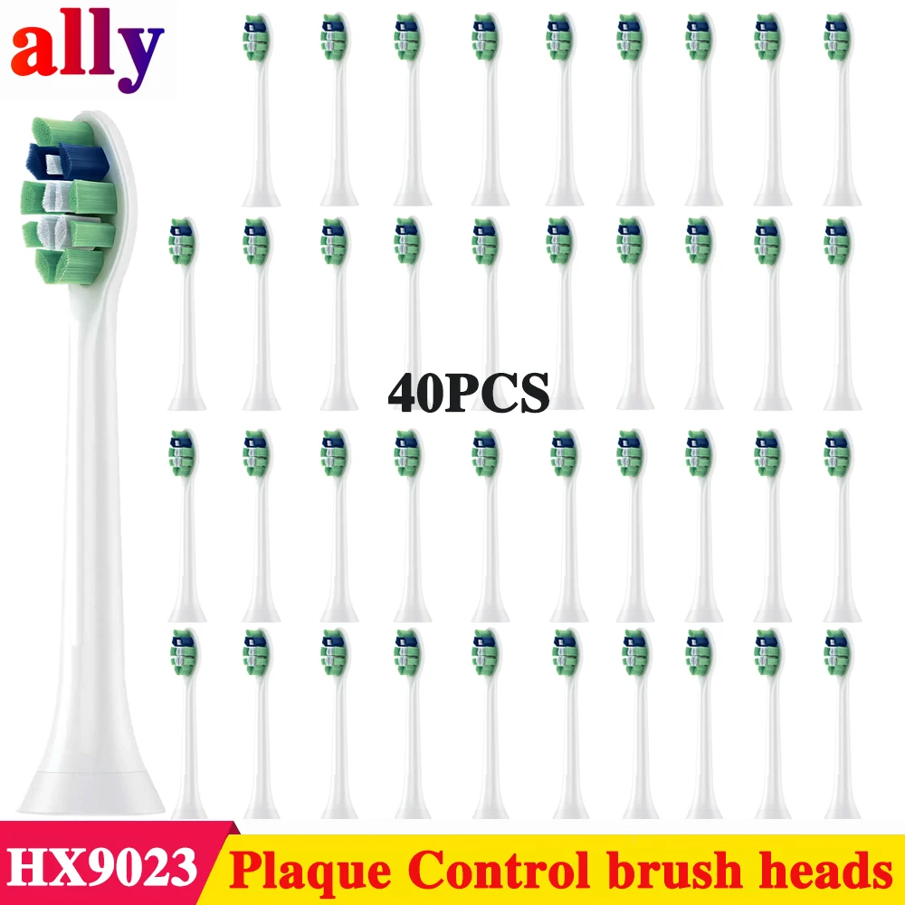 

40pcs Replacement toothBrush Heads for Philips Sonicare Plaque Control HX9024 fits 2 Series Plaque Control 3 Series Gum Health