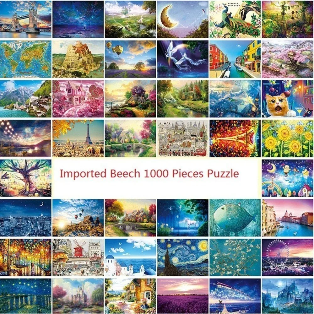 Деревянные пазлы 1000 деталей всемирно известные картины игрушки для взрослых