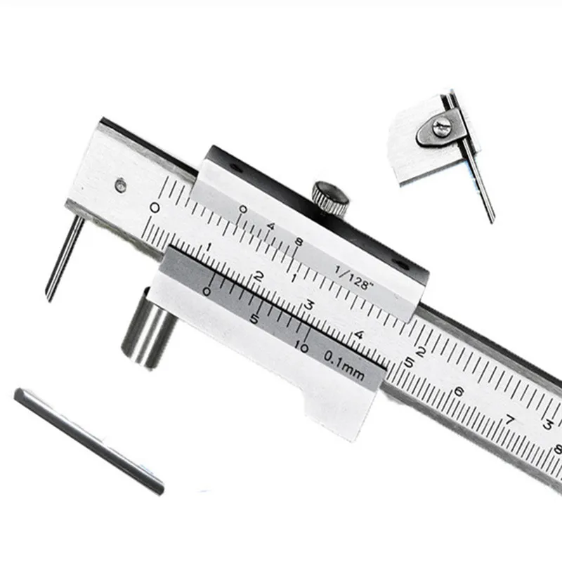 

0-200mm Marking Vernier Caliper With Carbide Scriber Parallel Marking Gauging Ruler Measuring Instrument Tool