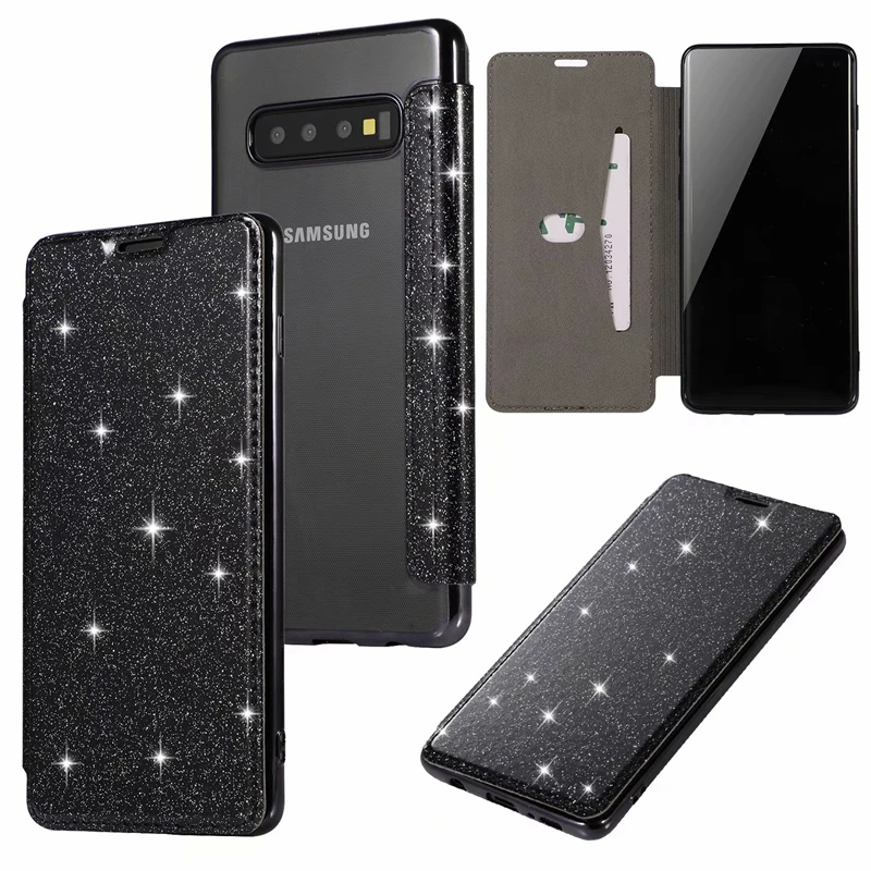 Чехол для Galaxy Note 10 Pro S10 S10e Lite блестящий роскошный кожаный кошелек чехол с