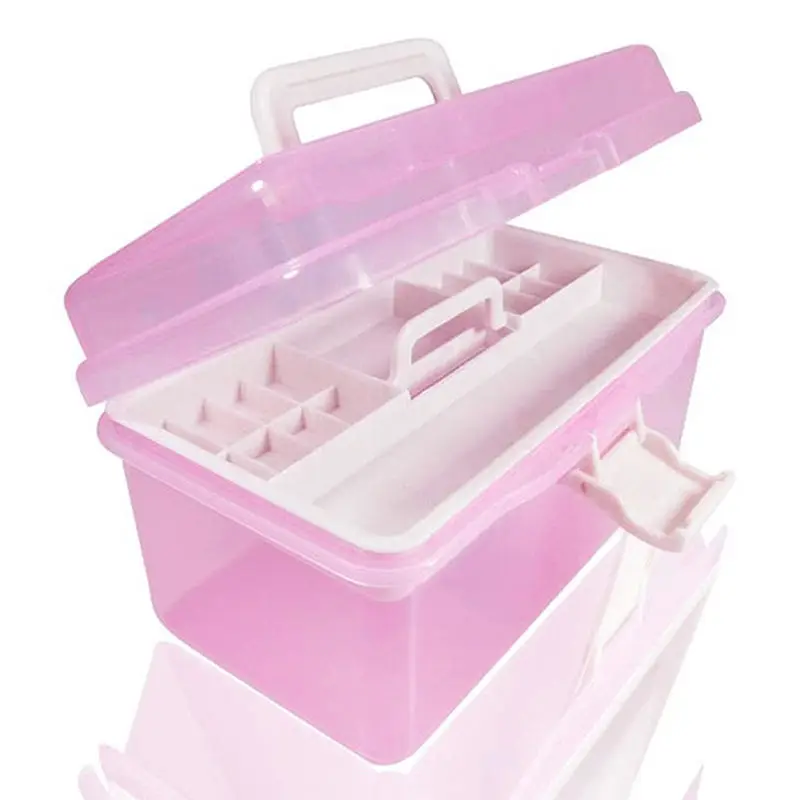 

Durable Plastic 2 Layer Storage Case Box Nail Art Craft Makeup Collection New Storage Box