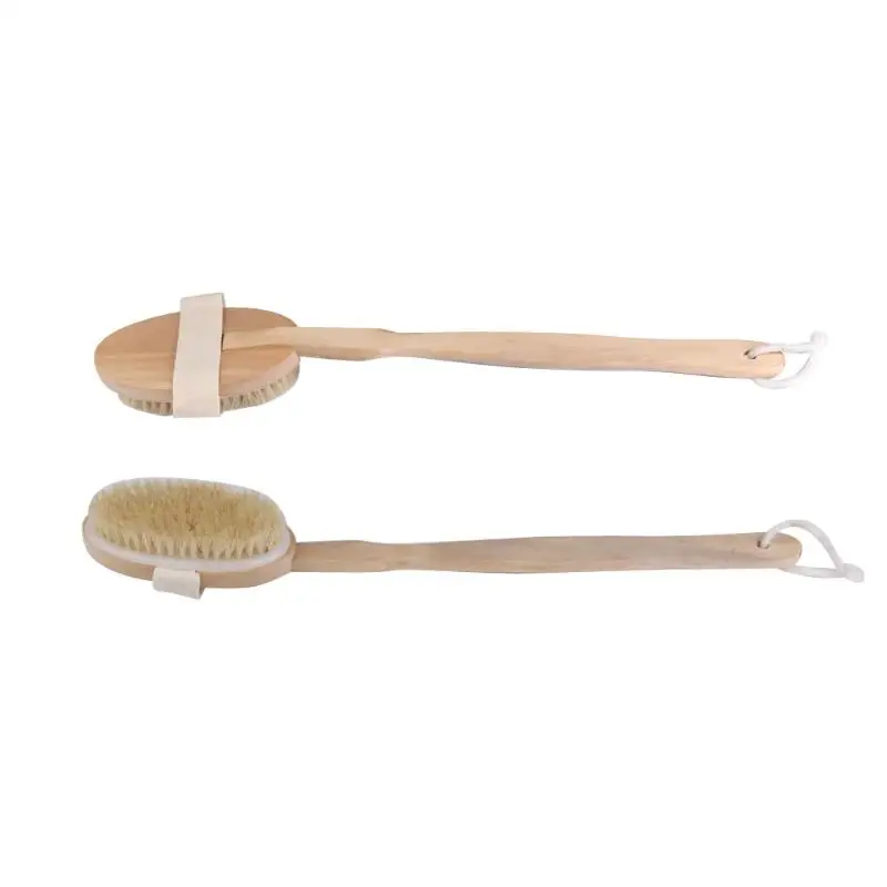 

1Pc Natural Boar Bristle Wooden Brush Long Handle Massager Bath Shower Back Spa Body Brush Skin Bath Brush Bathroom Products