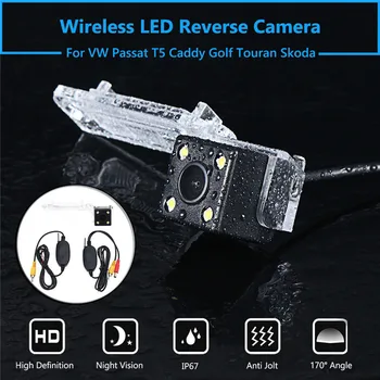 

KROAK Wireless 4 LED Car Reverse Rear View Camera For VW/Golf/Polo/Passat/T5/Touran/Caddy/Skoda
