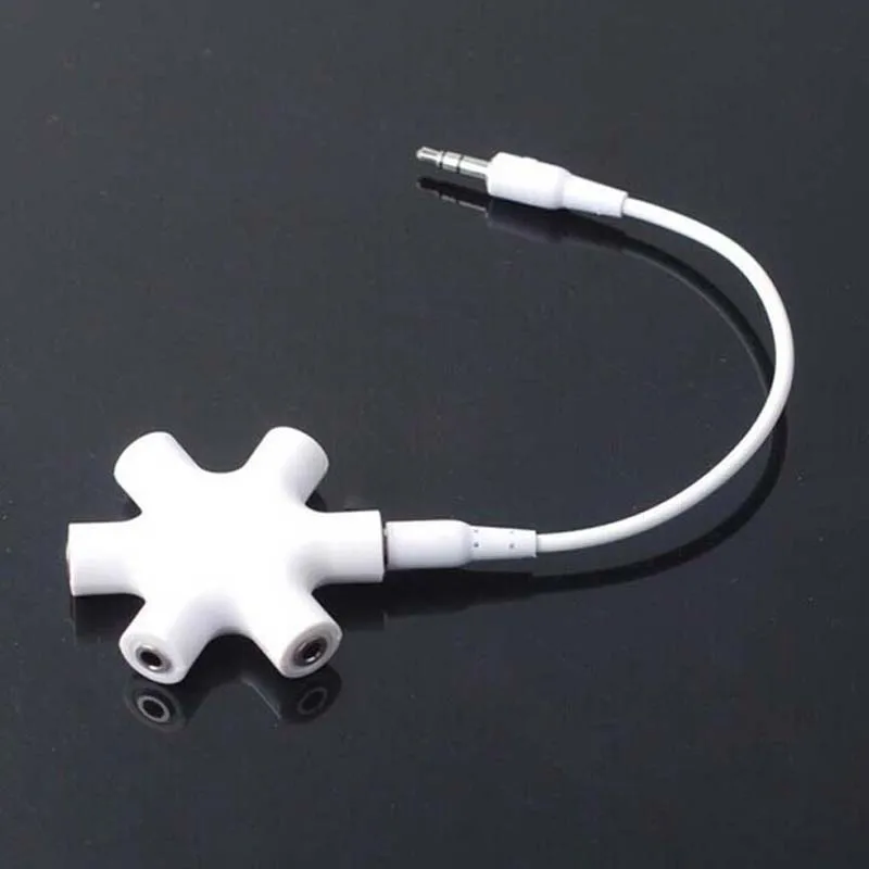 3.5 mm Audio Aux Splitter 1 male to 5 female or Music Mixer up to 5 inputs Color