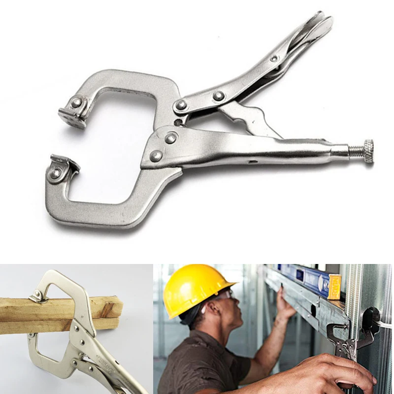 

Woodwork Fix Plier Pincer Tong Tenon Locator Grip Vise Lock Jaw Swivel Pad Wood C Clamp weld Clip Work Alloy Steel Hand tool