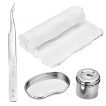 Комплект тату-машинки нержавеющая сталь Microblading стерилизатор комплект для дезинфекции Танк+ пластина Пинцет стерилизации хлопок татуировки