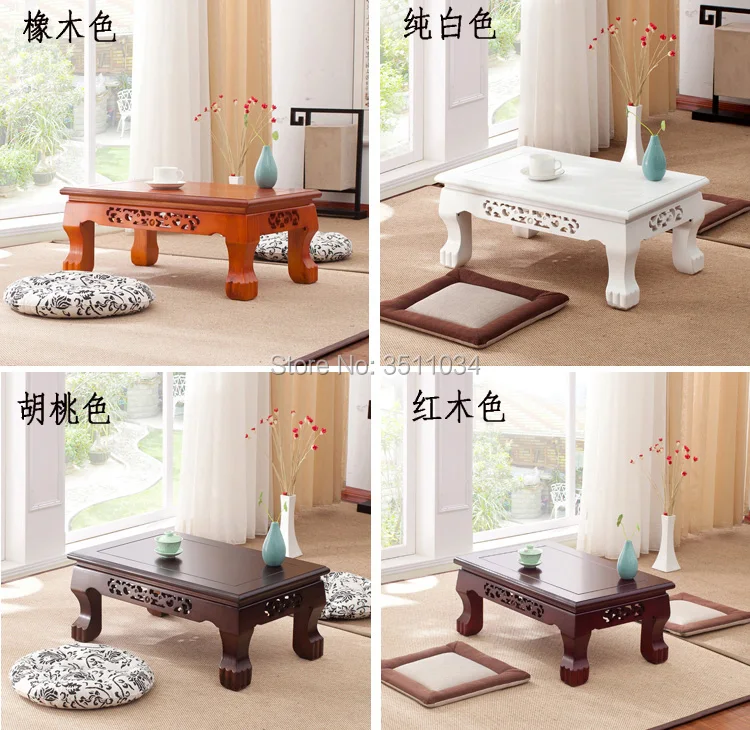 Oak color Oriental Antique Furniture Design Japanese Floor Tea Table Small Size Living Room Wooden Coffee Tatami Low Table Wood