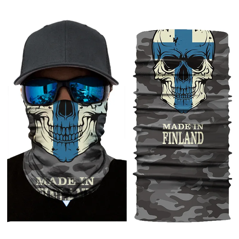 Мужская шея шарф маска для лица спортивные головные уборы реверсивный череп велосипед велосипедные банданы мотоцикл тюрбан ручная повязка бандана мужчины