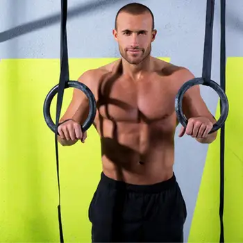 

Fitness Shaping Gymnastics Sports Rings Plastic Black Pull-Ups Ring Set Fitness Rings Indoor Sports Rings Set Home