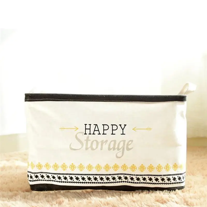 1 قطعة سلة التخزين القطن الكتان للماء المحمولة لعب فرز مربع أشتات حامل سلة الغسيل للأطفال غرفة المنزل الحمام