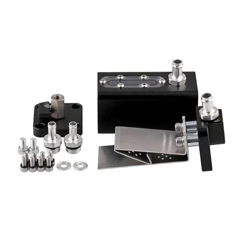 

Universal Baffled Aluminum Oil Catch Can Reservoir Tank 2-Port Car Oil Catch Can Tank Reservoir Kit Black