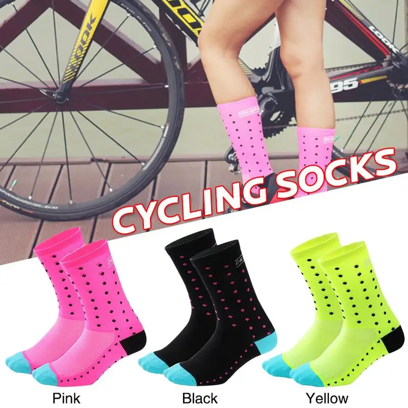 

Cycling Socks Knee Highs Sport Pressure Socks Breathable Absorb Sweat Wearproof Knee Highs for Running Travel